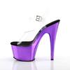 Pleaser - ADORE708 Sandale à bride à la cheville, Pole dance chaussures - Chaussures de pole dance - Noir/Violet Product image